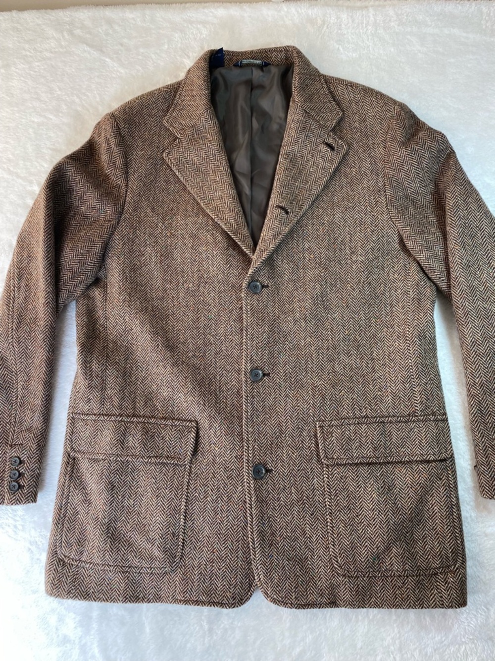 Abercrombie & Fitch 90s Wool Blend Herringbone Tweed Blazer Jacket Men’s XL